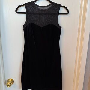 All that Jazz Black Mesh/Velvet Mini Dress
